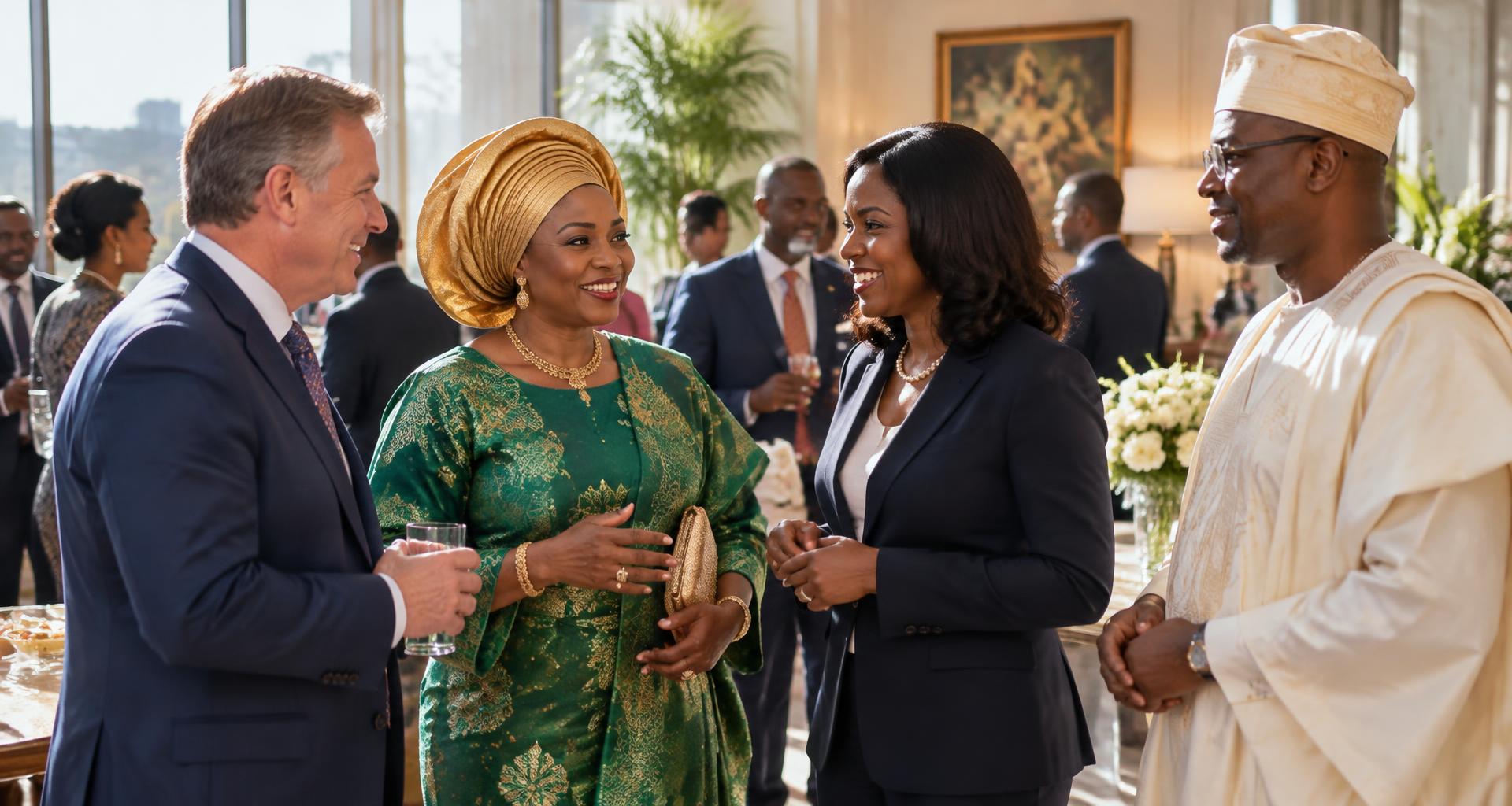 Business partners at a networking event
